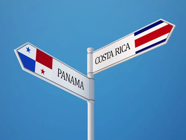 Παναμά Κόστα Ρίκα σημαίες έννοια — Φωτογραφία Αρχείου
