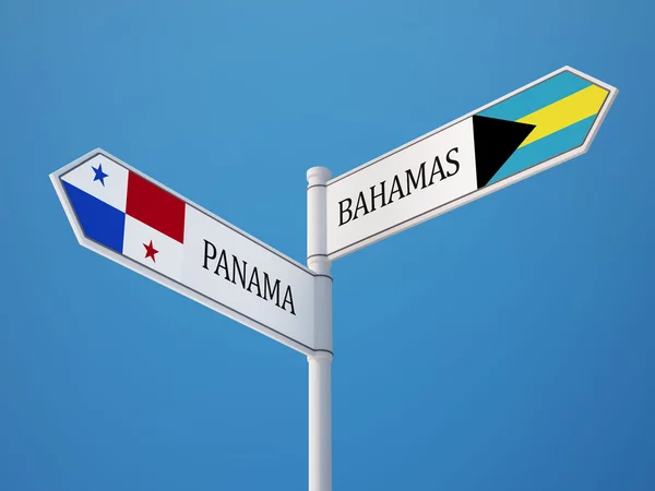 Panamá Bahamas Banderas Concepto — Foto de Stock
