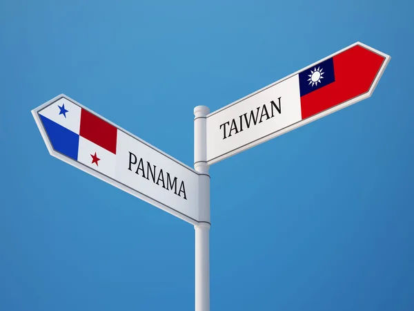 Panama Taiwan tecken flaggor koncept — Stockfoto