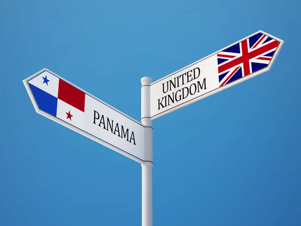 Panama Regno Unito Sign Flags Concept — Foto Stock