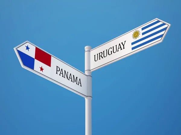 Panama Uruguay işaret bayrakları kavramı — Stok fotoğraf