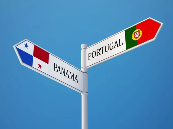 Panama portugal sign flags konzept — Stockfoto
