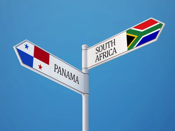 Conceito de Bandeiras de Assinatura da África do Sul e Panamá — Fotografia de Stock