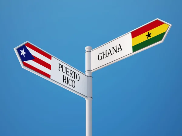 Porto Rico Ghana Firma Bandiere Concetto — Foto Stock