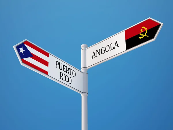 Puerto Rico Angoli znak flagi koncepcja — Zdjęcie stockowe