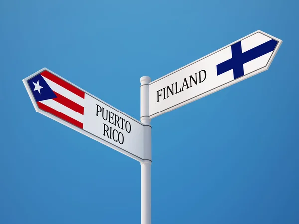 Puerto Rico Finland teken vlaggen Concept — Stockfoto