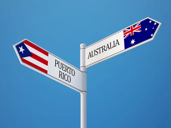 Puerto Rico Australia  Sign Flags Concept — Stock Photo, Image