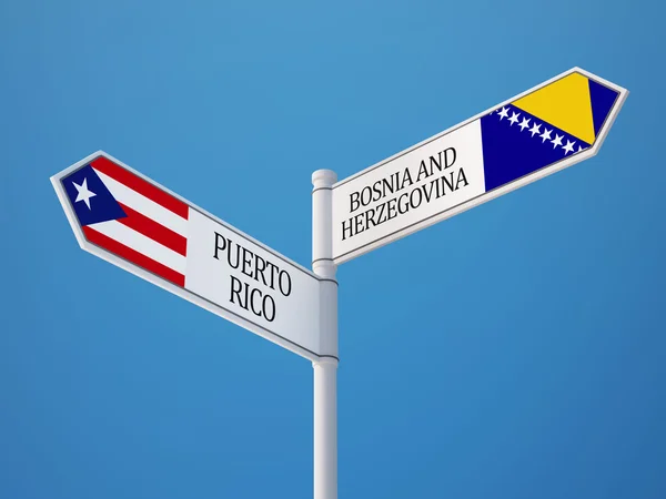 波多黎各波斯尼亚和黑塞哥维那标志概念 — 图库照片