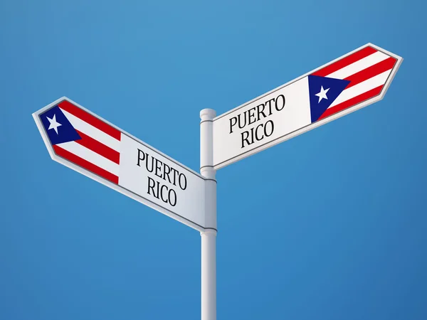 Concepto de banderas de firma de Puerto Rico — Foto de Stock