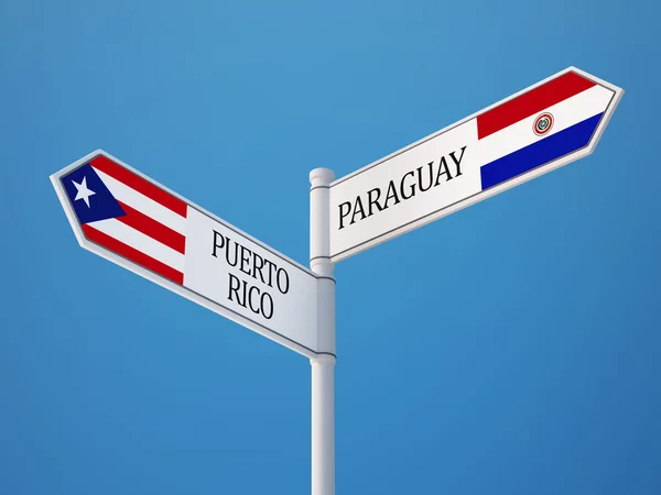 Paraguay Puerto Rico tecken flaggor koncept — Stockfoto