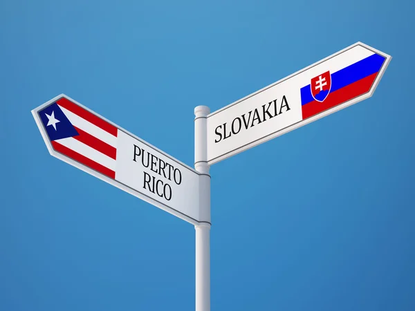 Slowakei puerto rico sign flags concept — Stockfoto