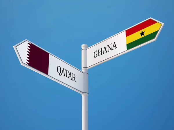 Qatar Ghana  Sign Flags Concept — Stock Photo, Image