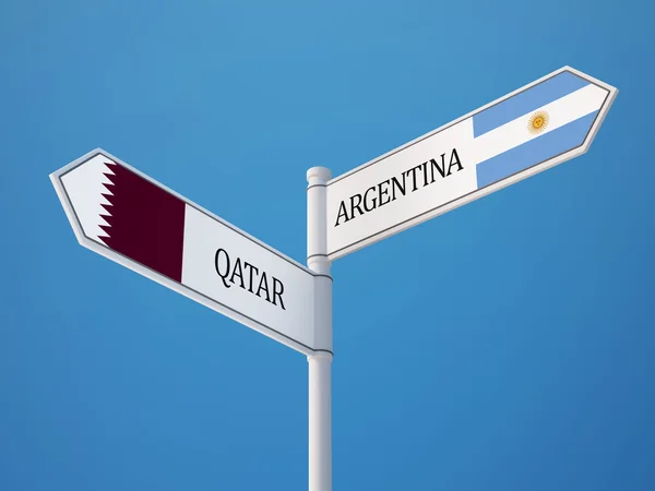 Katar Arjantin işaret bayrakları kavramı — Stok fotoğraf