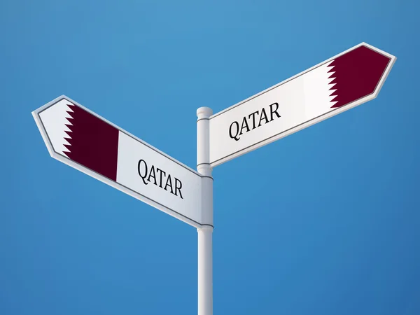 Qatar Sign Flags Concepto —  Fotos de Stock