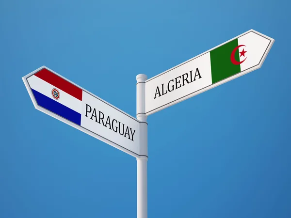 Paraguay Algeria  Sign Flags Concept — Stock Photo, Image
