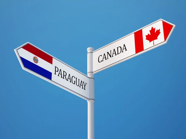 Paraguay Kanada znamení příznaky koncept — Stock fotografie