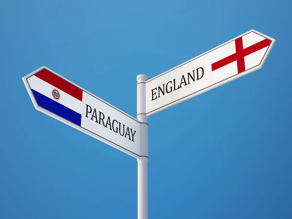 パラグアイ イングランド符号フラグ コンセプト — ストック写真