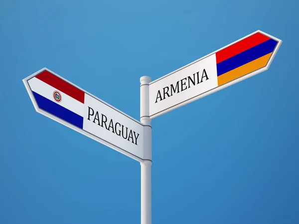 Paraguay Armenia Firma Concepto de Banderas —  Fotos de Stock