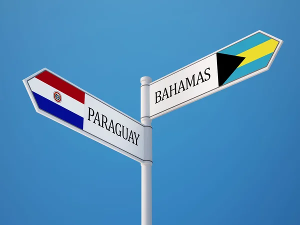 Paraguay Bahamas segno bandiere concetto — Foto Stock