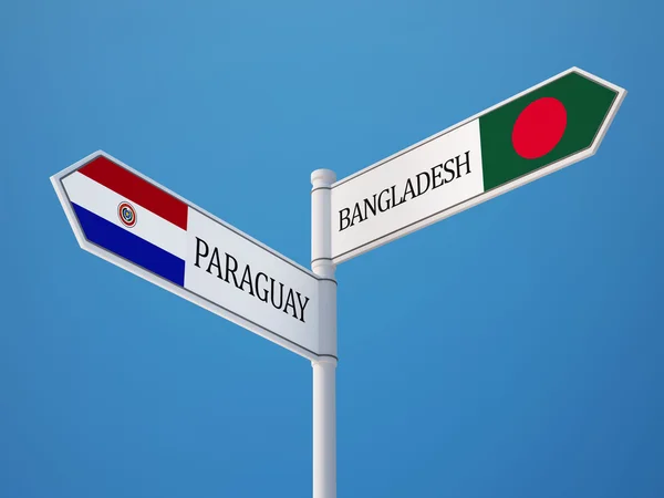 Paraguay Bangladesh Firma Concepto de Banderas —  Fotos de Stock
