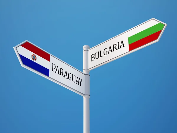 Paraguay Bulgaria  Sign Flags Concept — Stock Photo, Image