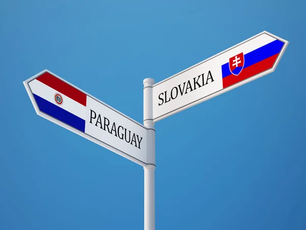Slowakije Paraguay teken vlaggen Concept — Stockfoto