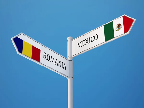 ルーマニア メキシコ符号フラグ コンセプト — ストック写真