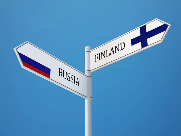 Rusland Finland teken vlaggen Concept — Stockfoto