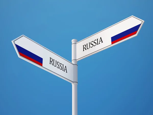 Russia  Sign Flags Concept — Stock Photo, Image