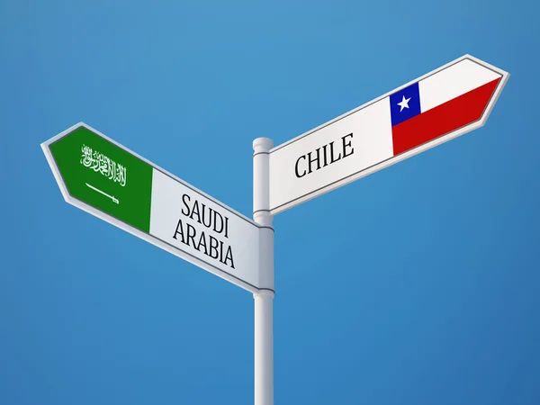 Saudiarabien Chile undertecknar flaggor koncept — Stockfoto