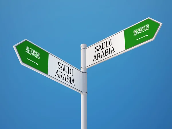 Saudiarabien tecken flaggor koncept — Stockfoto