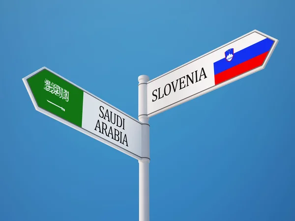 Slovenia Saudi Arabia  Sign Flags Concept — Stock Photo, Image