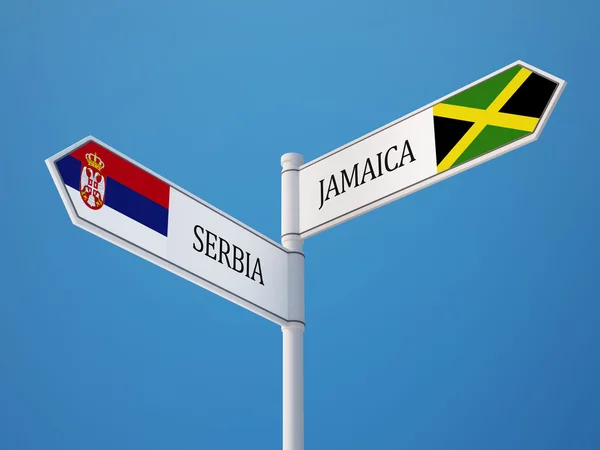 Serbia y Jamaica firman el concepto de banderas —  Fotos de Stock