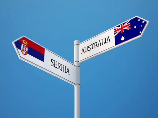 Сербия и Австралия подписали концепцию флагов — стоковое фото