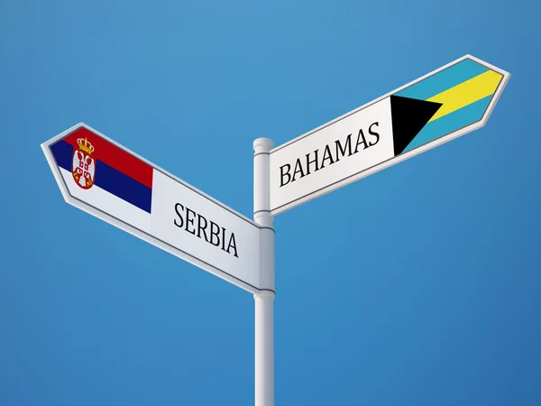 Флаги Сербии и Багамы — стоковое фото