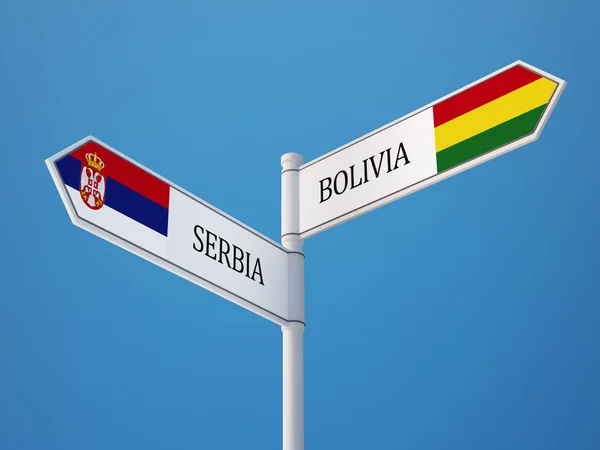 Servië en Bolivia teken vlaggen Concept — Stockfoto