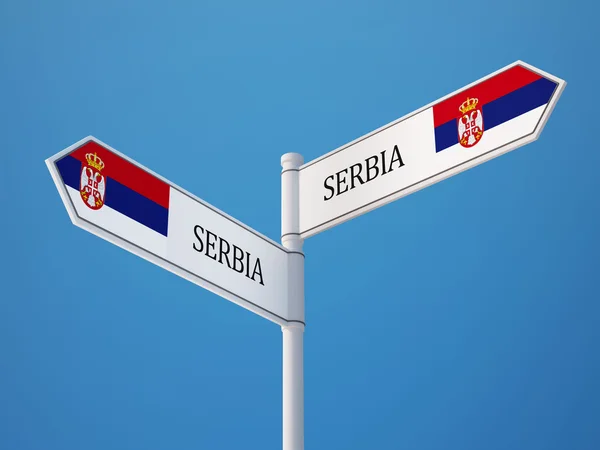 Serbia Firmare Bandiere Concetto — Foto Stock