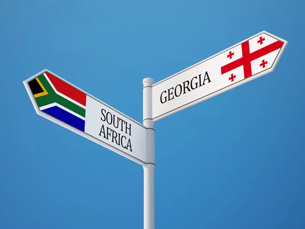 Republika Południowej Afryki i koncepcja flagi Georgia Sign — Zdjęcie stockowe