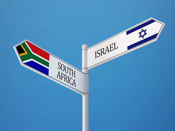 Sudáfrica Israel Firma el concepto de banderas —  Fotos de Stock