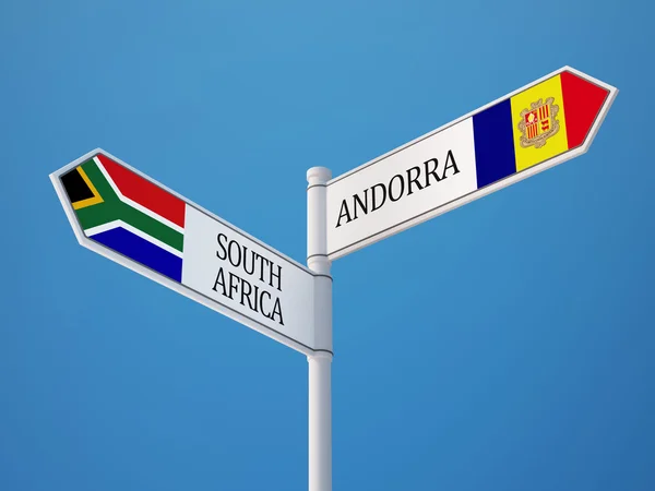 Sudafrica Andorra Firmare Bandiere Concetto — Foto Stock