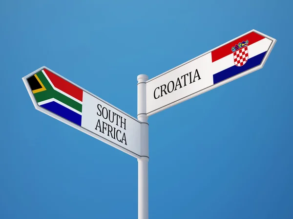 Zuid-Afrika Kroatië teken vlaggen Concept — Stockfoto