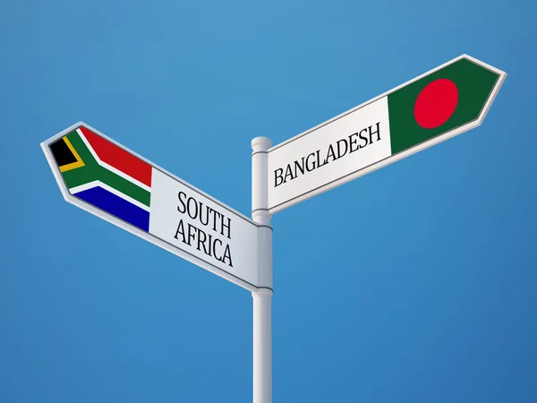 Conceito de Bandeiras de Assinatura Bangladesh na África do Sul — Fotografia de Stock