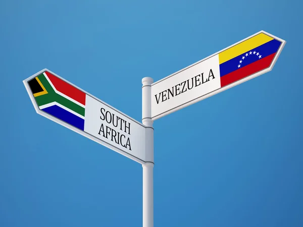 South Africa Venezuela  Sign Flags Concept — Stock Photo, Image