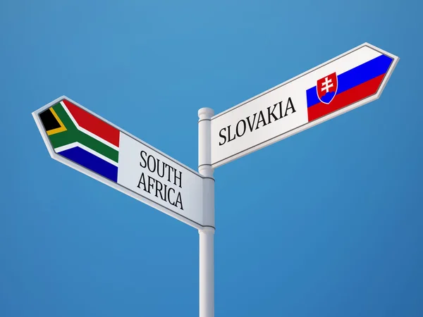 Slowakije Zuid-Afrika teken vlaggen Concept — Stockfoto