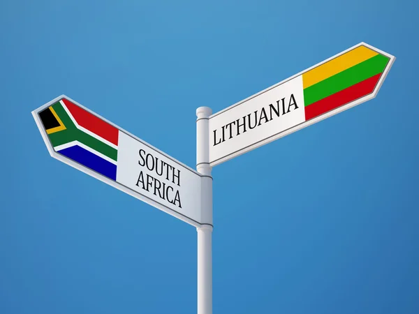 Lituania Sudáfrica Sign Flags Concept — Foto de Stock