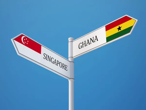 Singapour Ghana Signer Drapeaux Concept — Photo