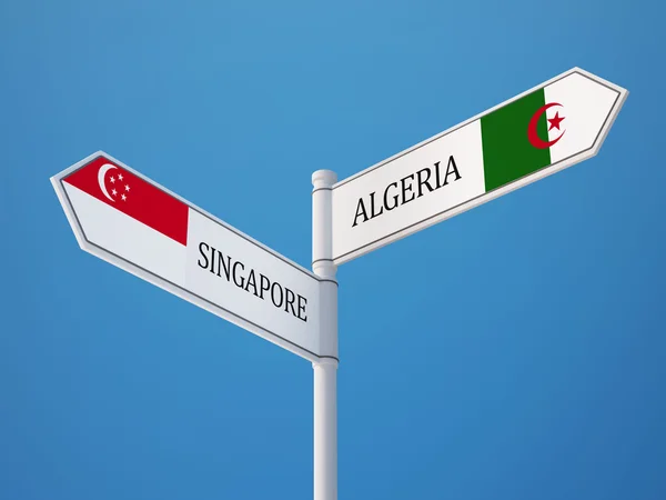 Singapore Algerije teken vlaggen Concept — Stockfoto