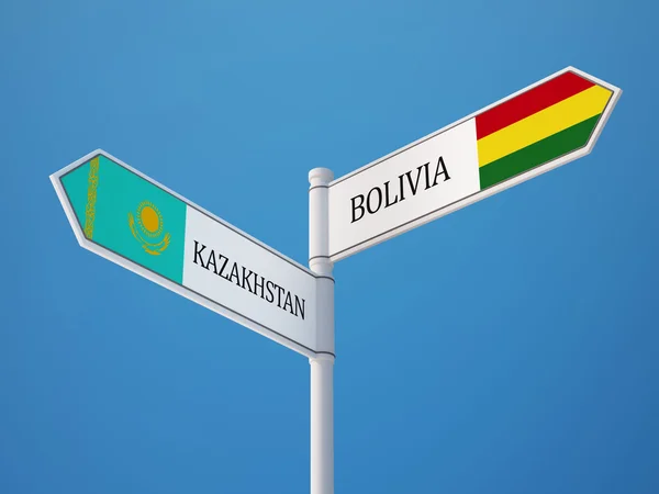 Kazachstan Bolivia teken vlaggen Concept — Stockfoto