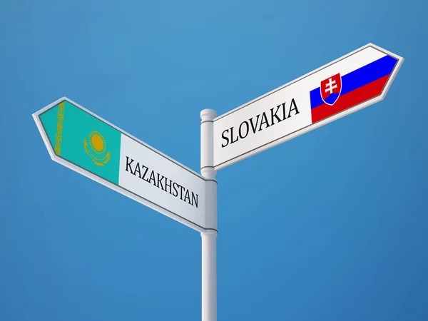 Словакия Казахстан подписал Концепцию флагов — стоковое фото