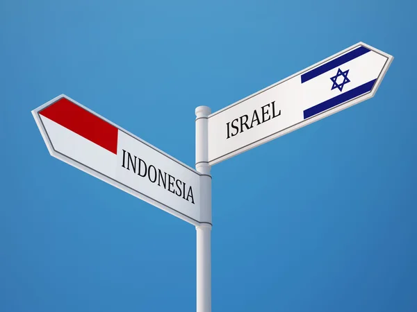 Ινδονησία Ισραήλ σημάδι σημαίες έννοια — Φωτογραφία Αρχείου